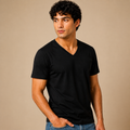 JOY Essential V-Neck Tee in Jet Black